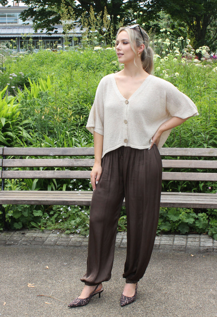 Cropped Knit Cardigan