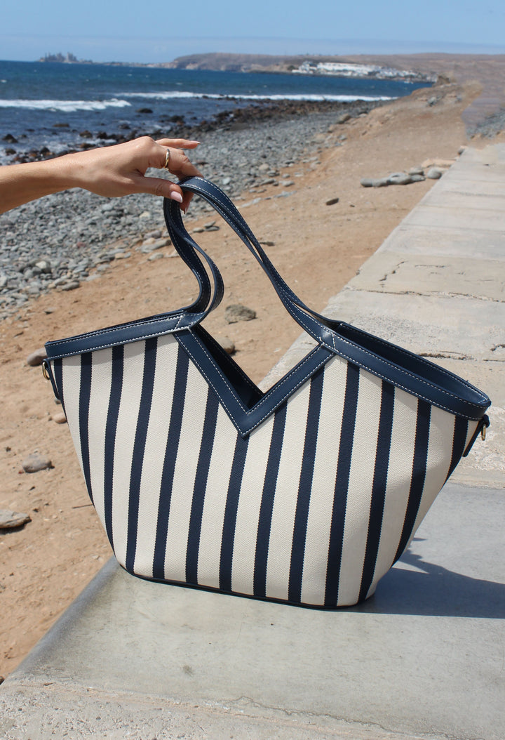 Striped Beach Tote Bag