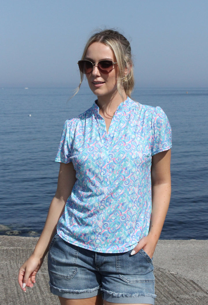Tara Abstract Print Top