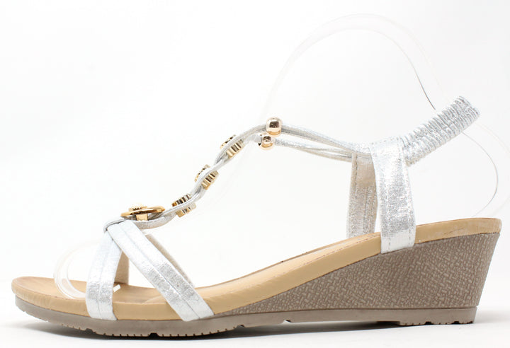 Floral and Pearl Gem Sandals