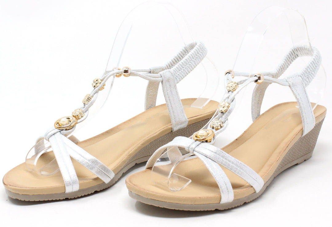 Floral and Pearl Gem Sandals