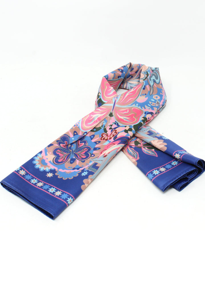Bold Butterfly Print Satin Scarf