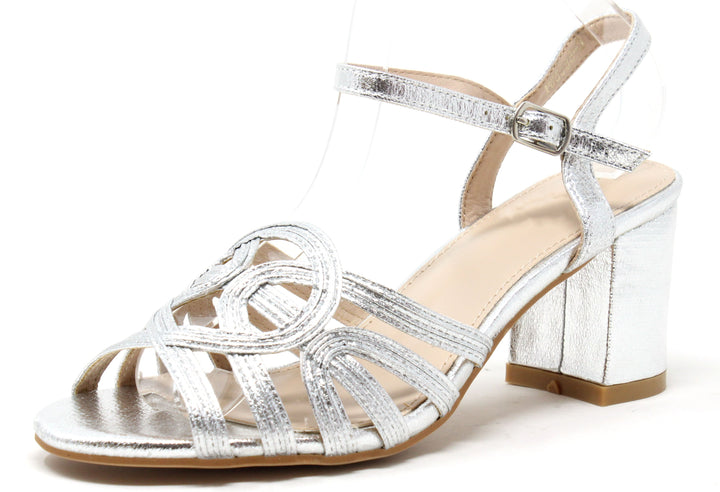 Shimmer Multi Strap Heel