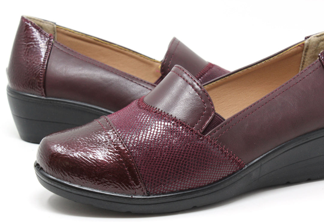 Patchwork Design Wedge Loafer