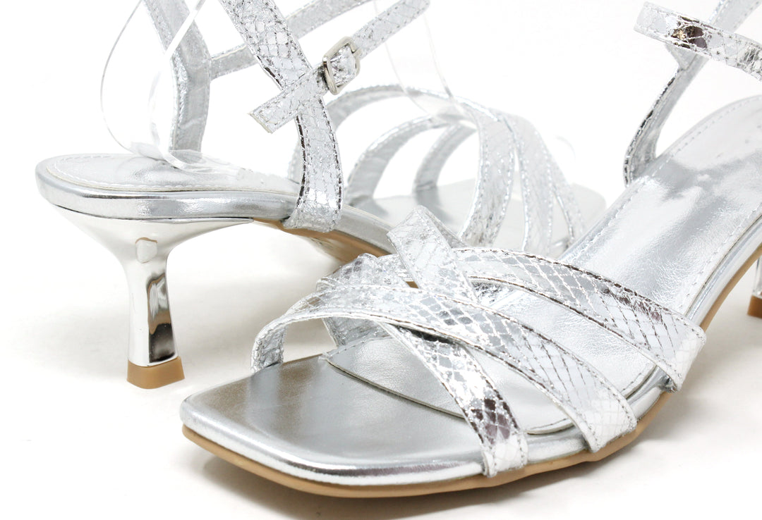 Metallic Snake Design Heel