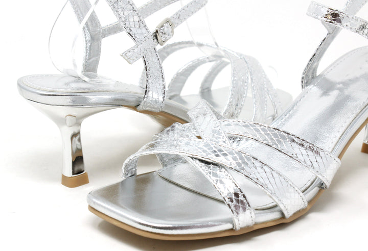 Metallic Snake Design Heel