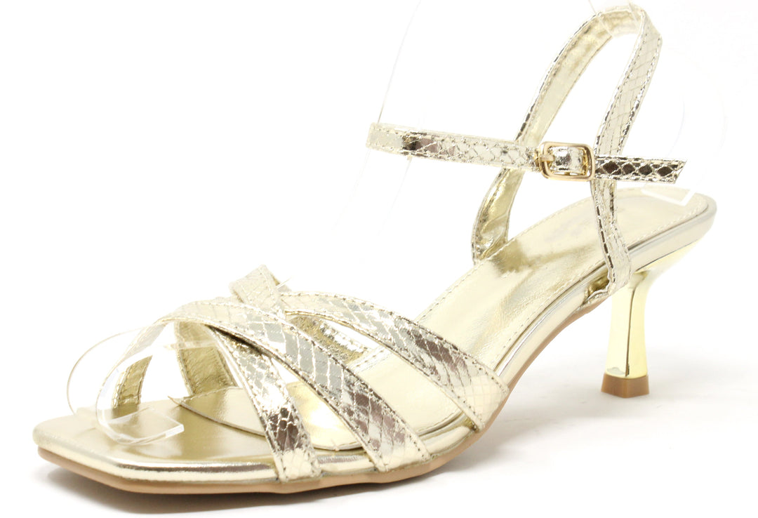 Metallic Snake Design Heel