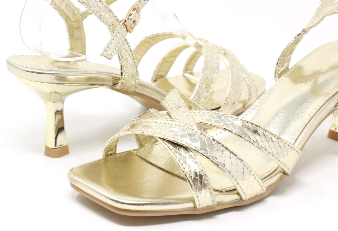 Metallic Snake Design Heel