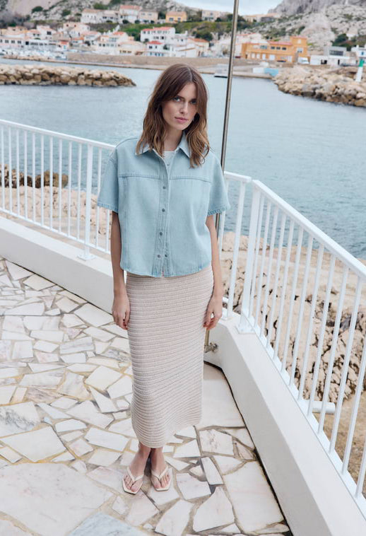 Renisa Breath Long pencil skirt