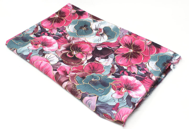 Golden Floral Scarf