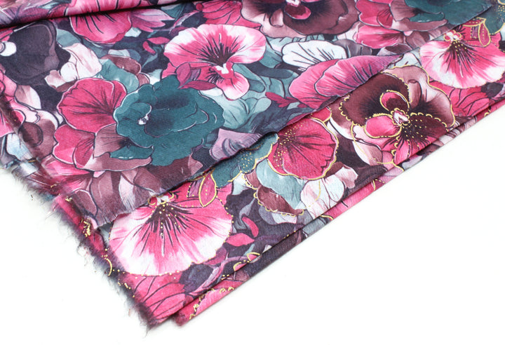 Golden Floral Scarf