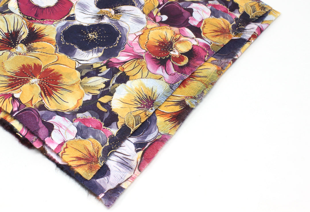 Golden Floral Scarf