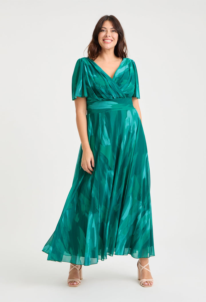 Isabelle Curve+ Angel Sleeve Maxi Dress