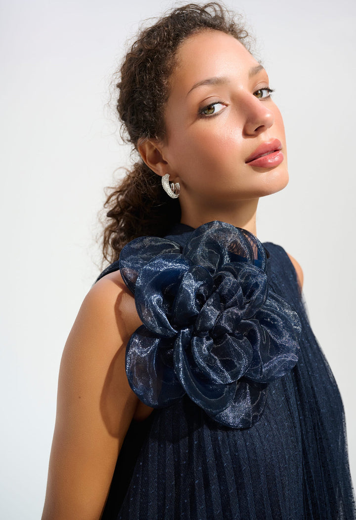 High-neck A-line Dress