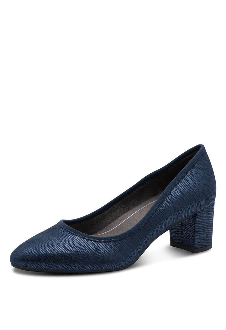 Metallic Block Heel