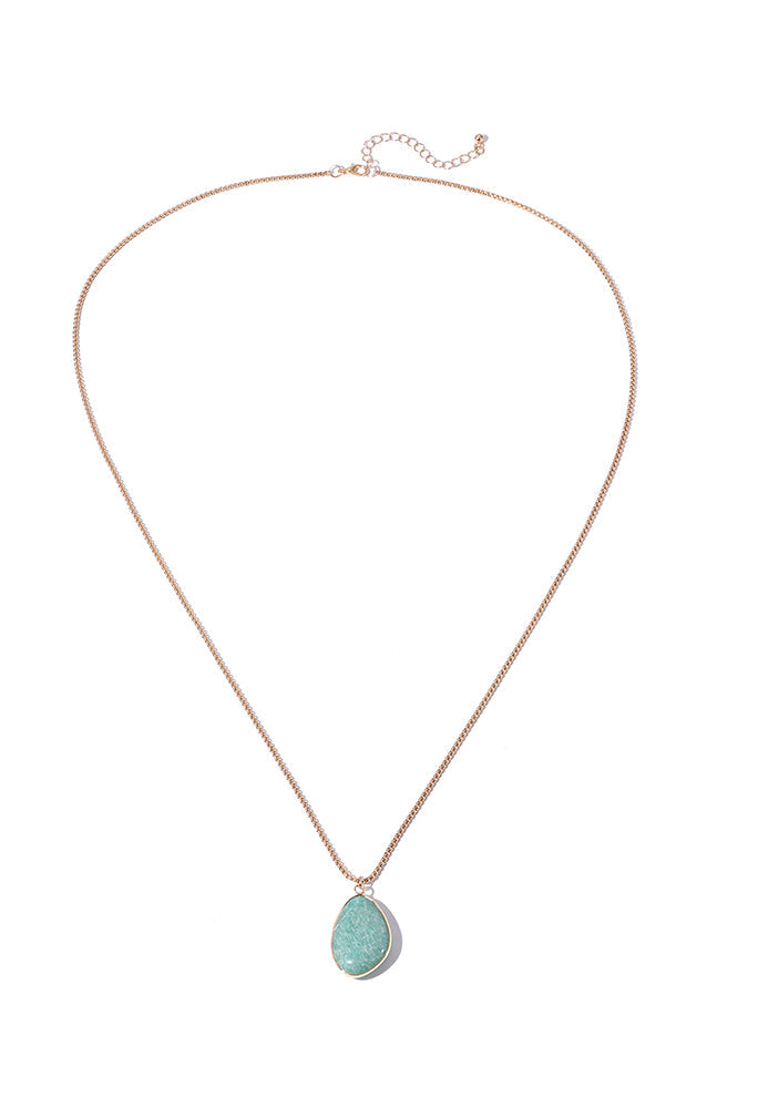 Turquoise Teardrop Pendant Necklace