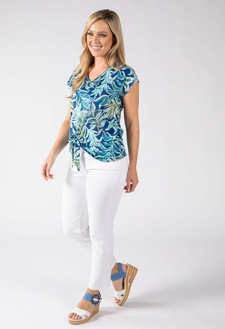 Tlagoon Leaf Print Top
