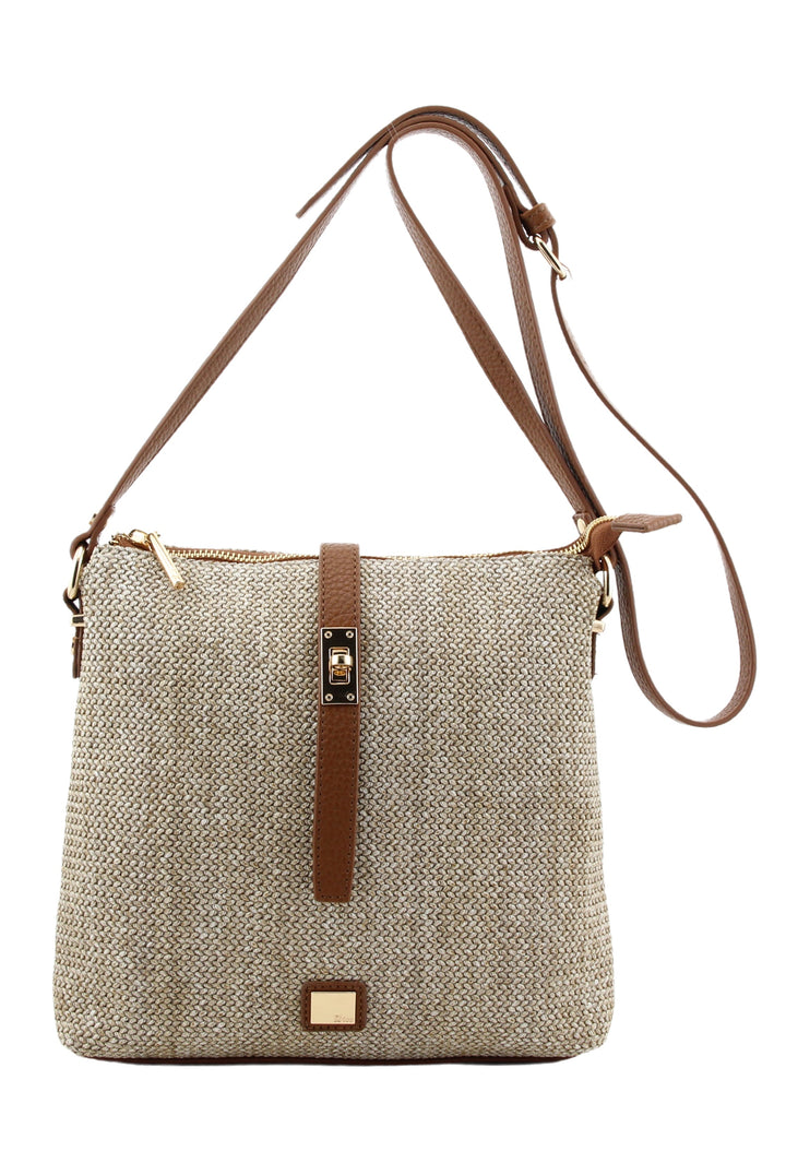 Straw Look Crossbody Bag