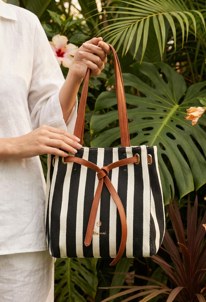 Striped Shopper Bag