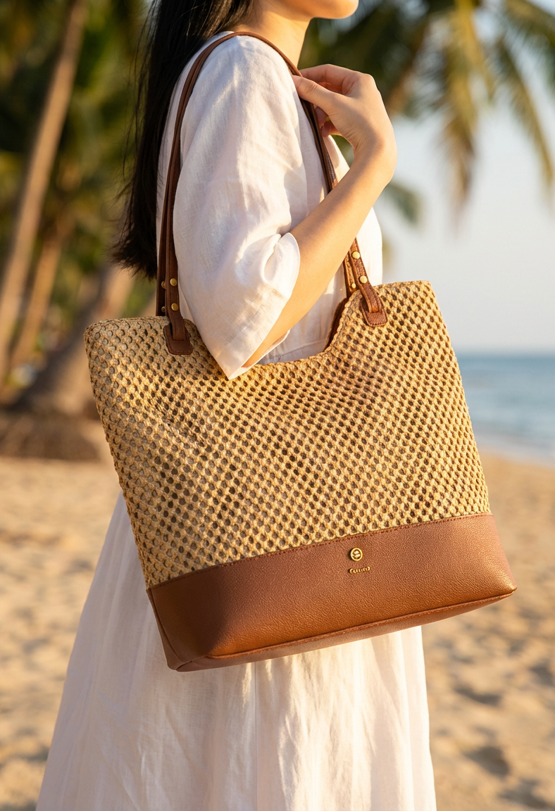 Large Straw Shopper Bag