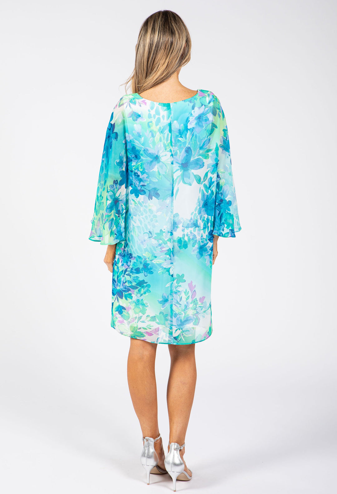 Cape Style Floral Dress