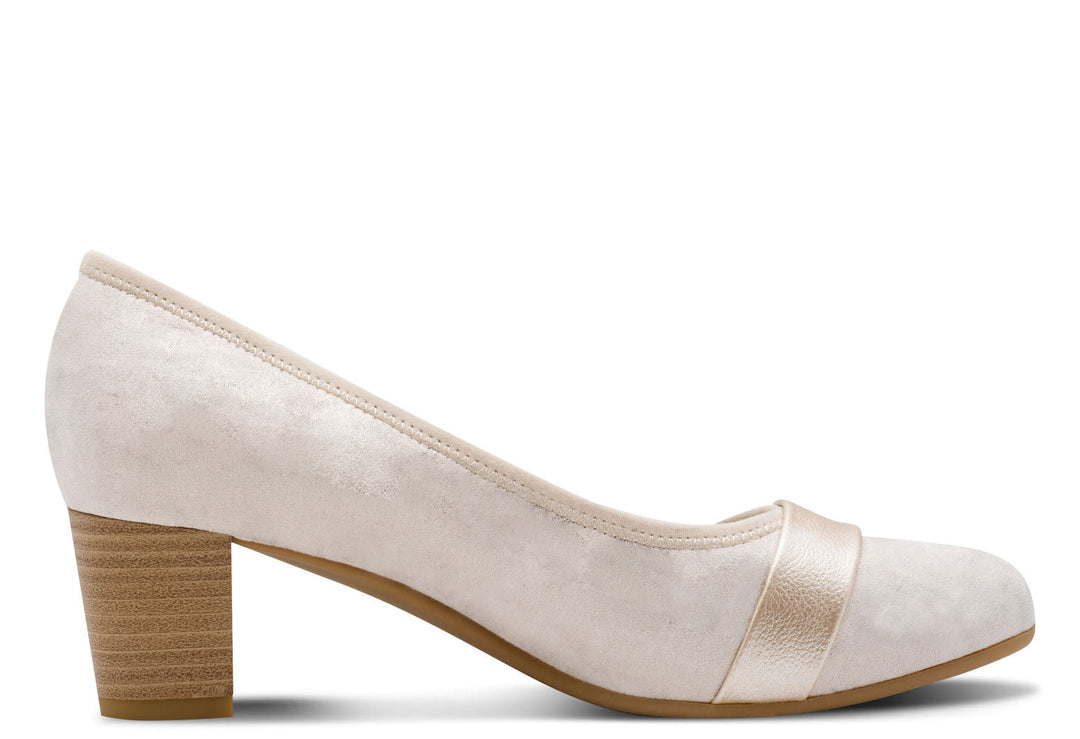 Shimmer Strap Court Heel