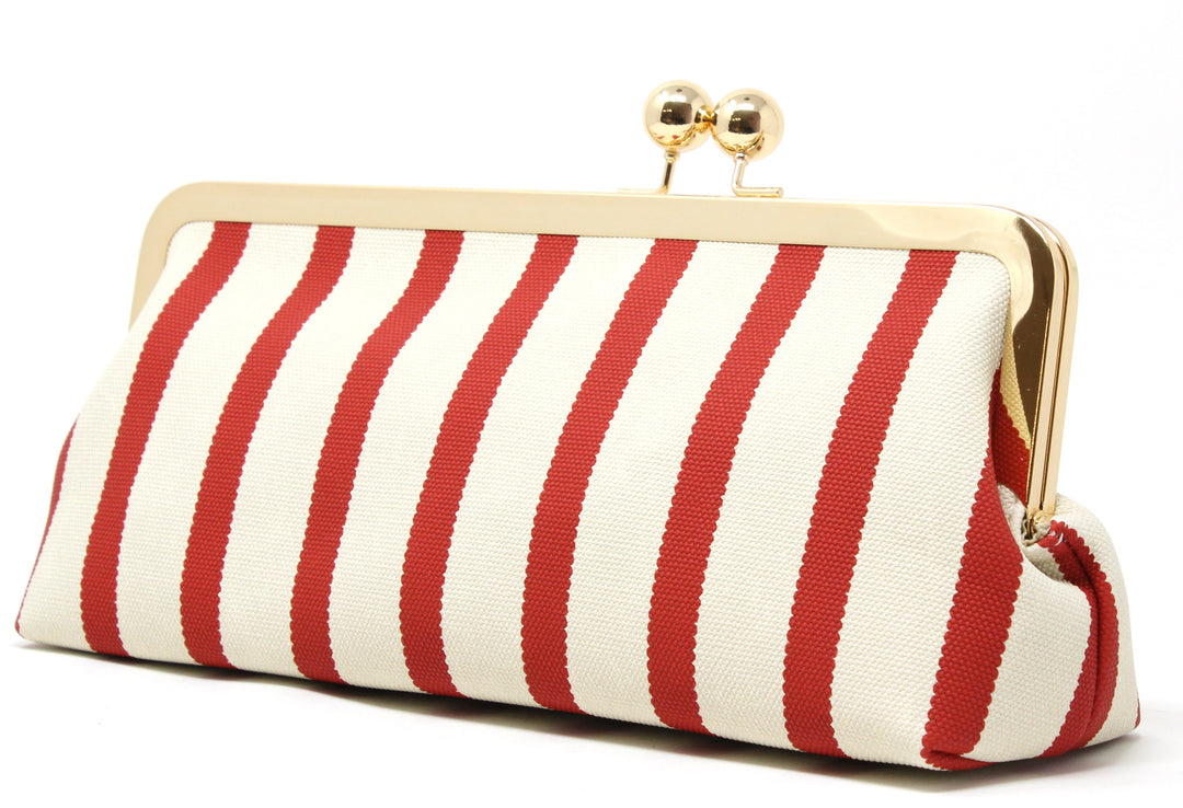 Striped Canvas Clutch Bag