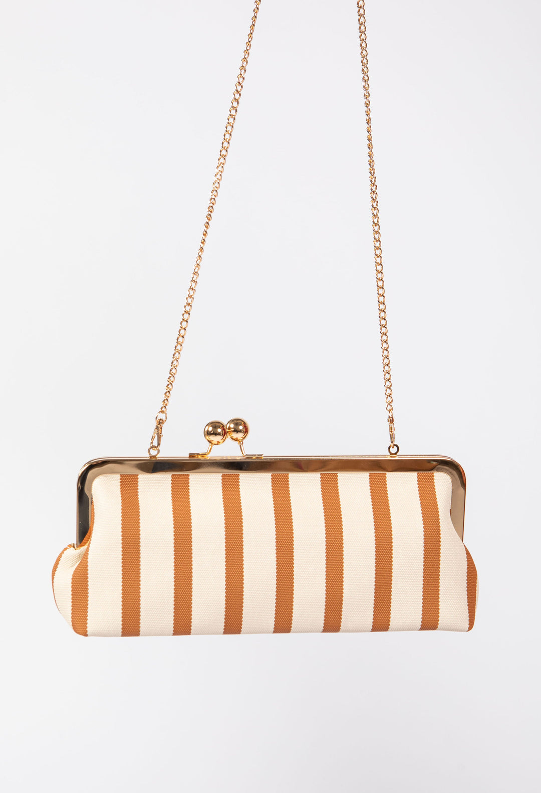 Striped Canvas Clutch Bag