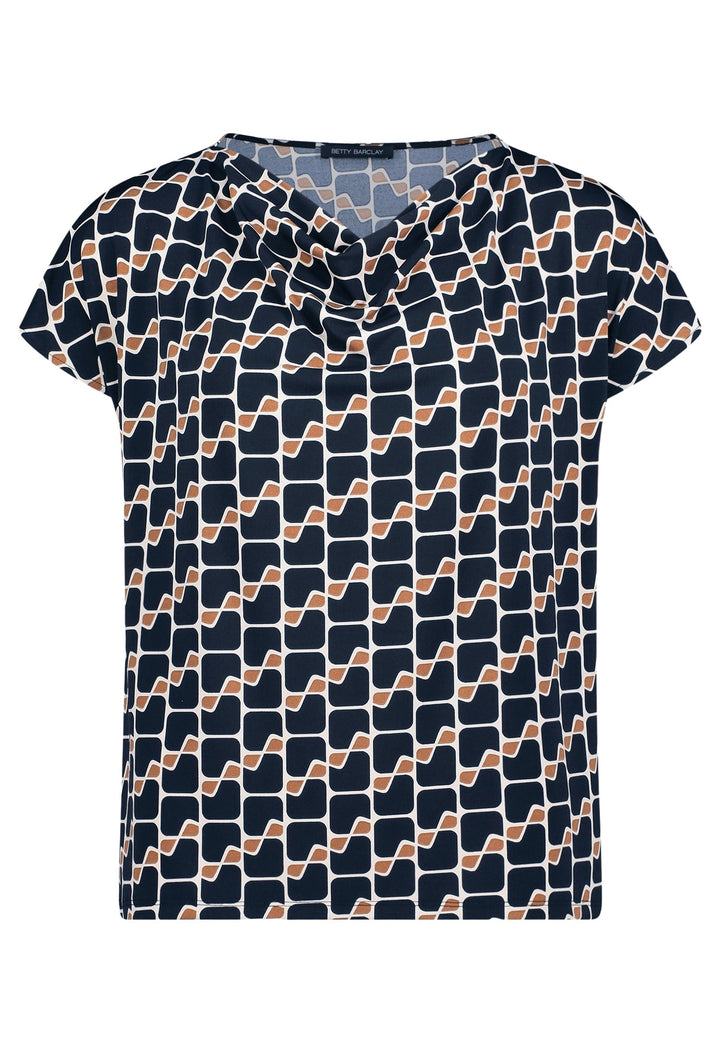 Printed Cowl Neck Top
