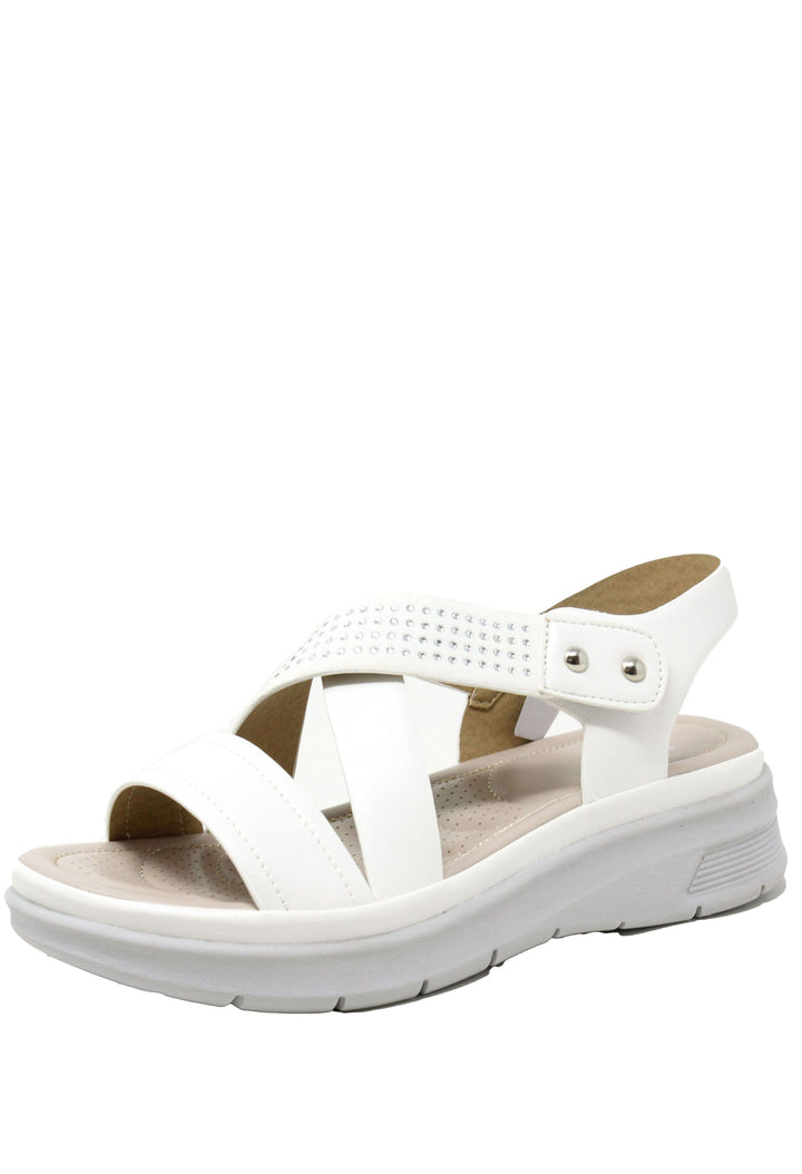 Diamante Cross Strap Sandal