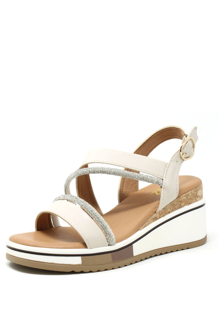 Diamante Strap Wedge Sandal