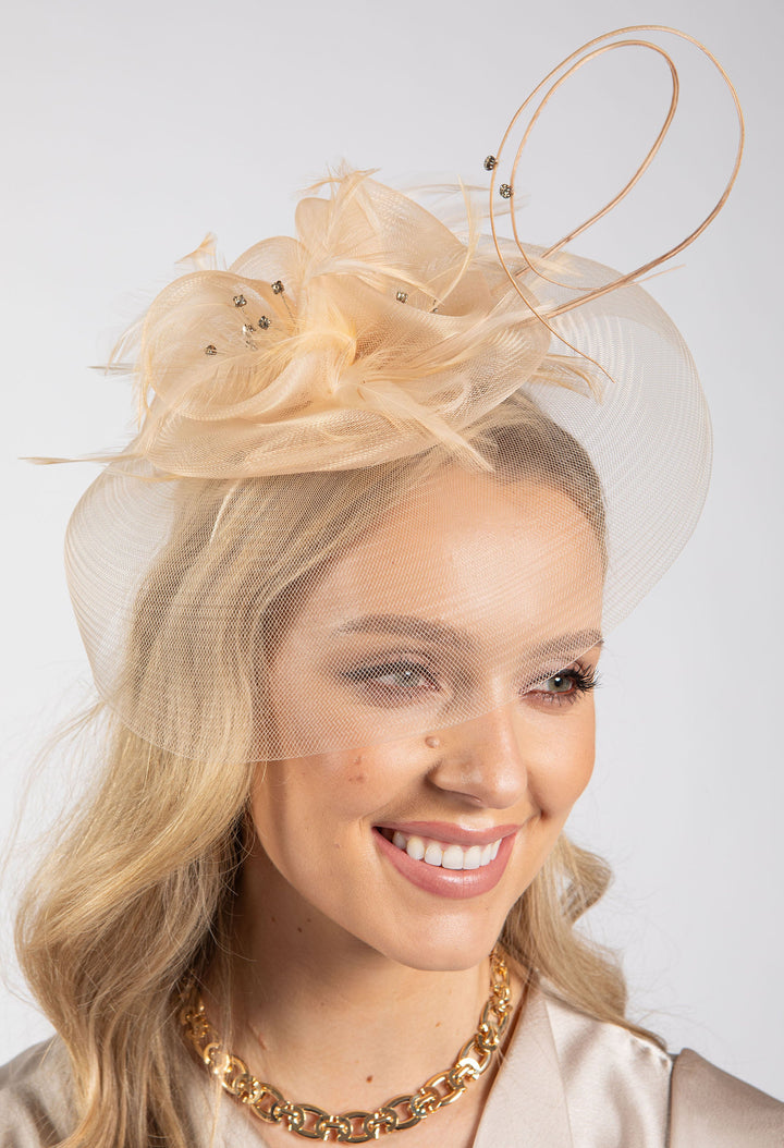 Feather & Diamante Detail Fascinator
