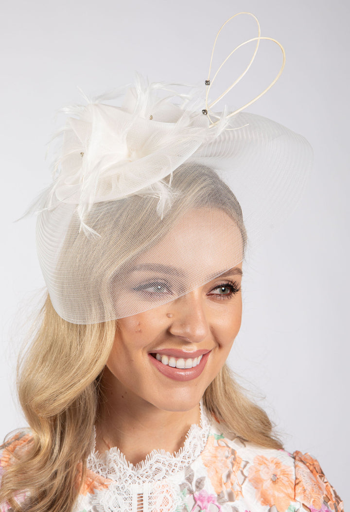 Feather & Diamante Detail Fascinator