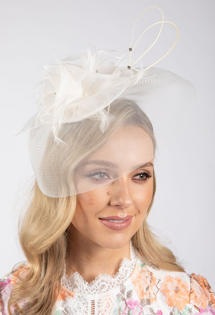 Feather & Diamante Detail Fascinator