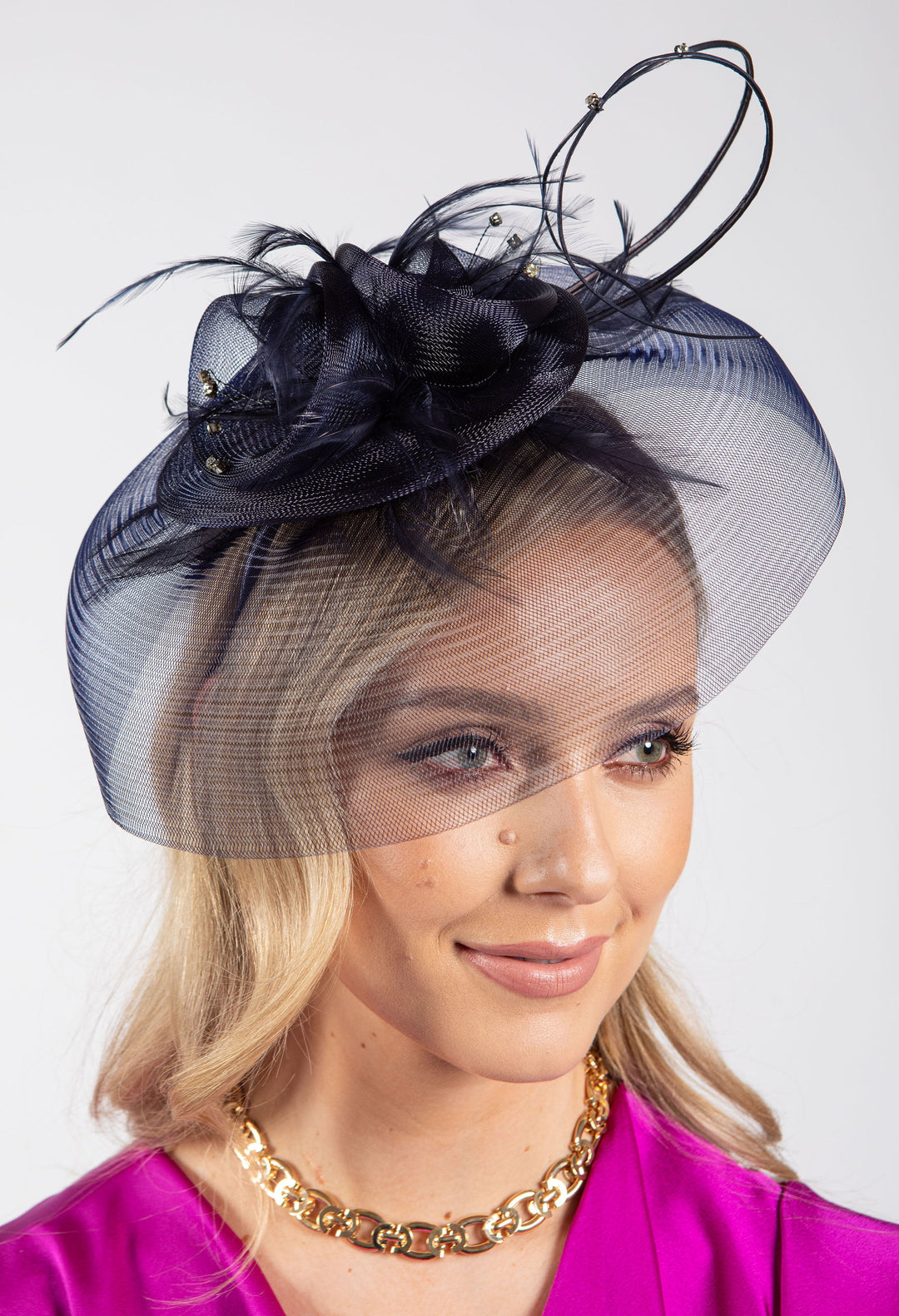 Feather & Diamante Detail Fascinator