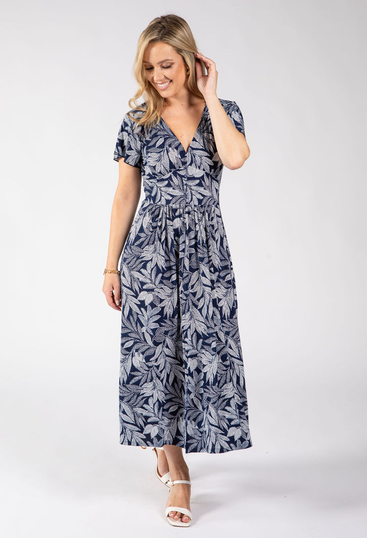 Canon Leaf Print Midi Dress