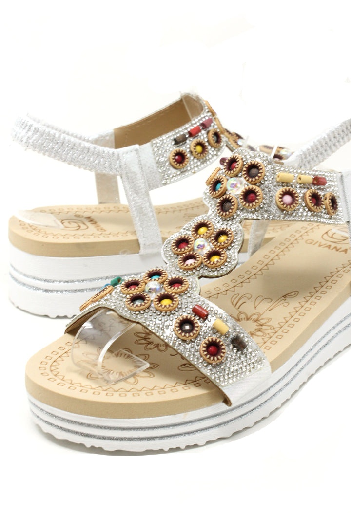 Diamante and Beaded Wedge