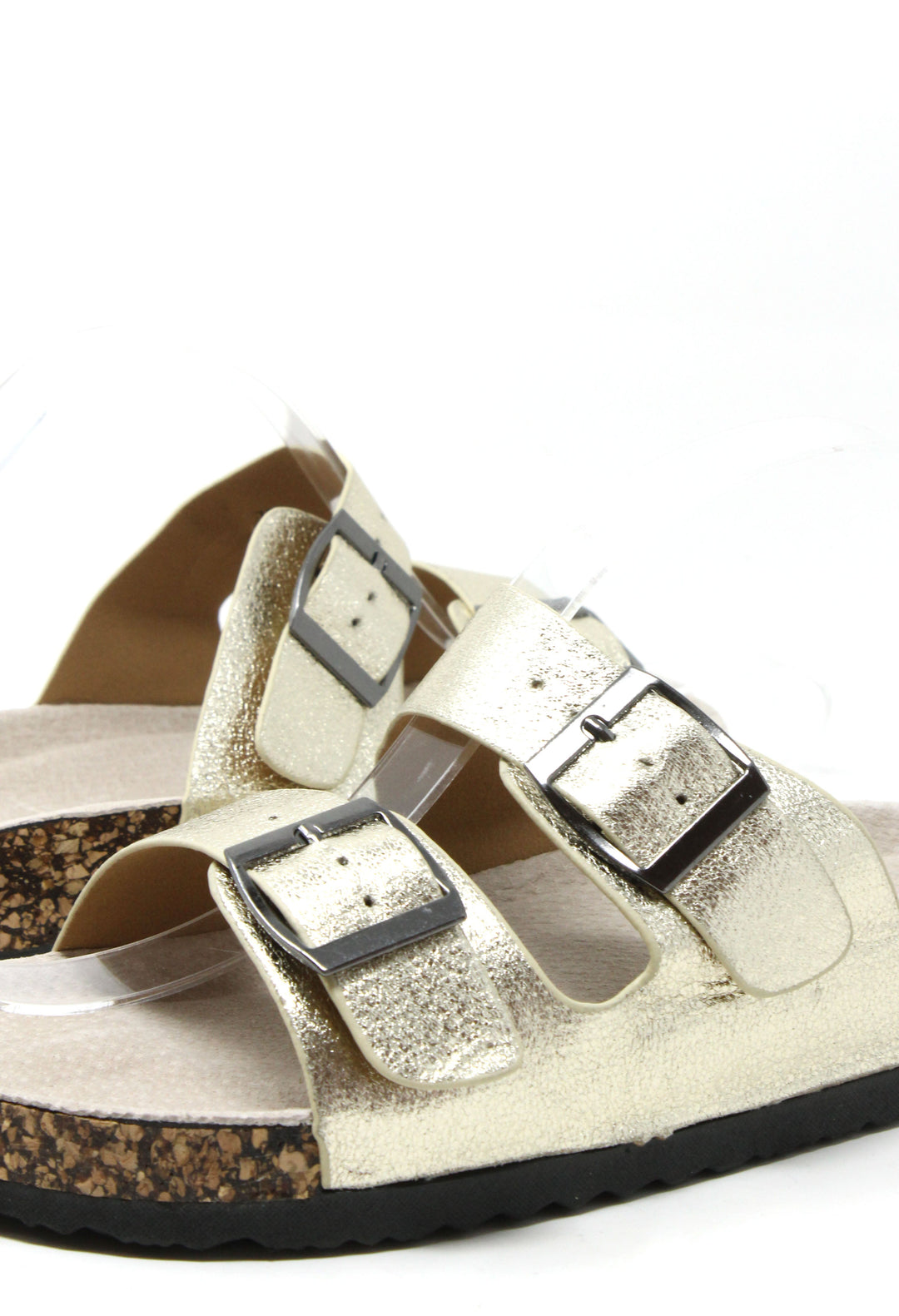 Soft Metallic Double Strap Sandal