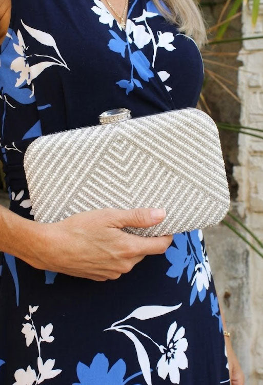 Pearl and Diamante Clutch Bag