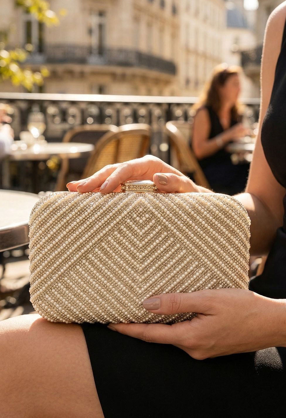 Pearl and Diamante Clutch Bag