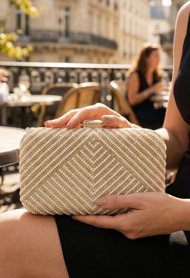 Pearl and Diamante Clutch Bag