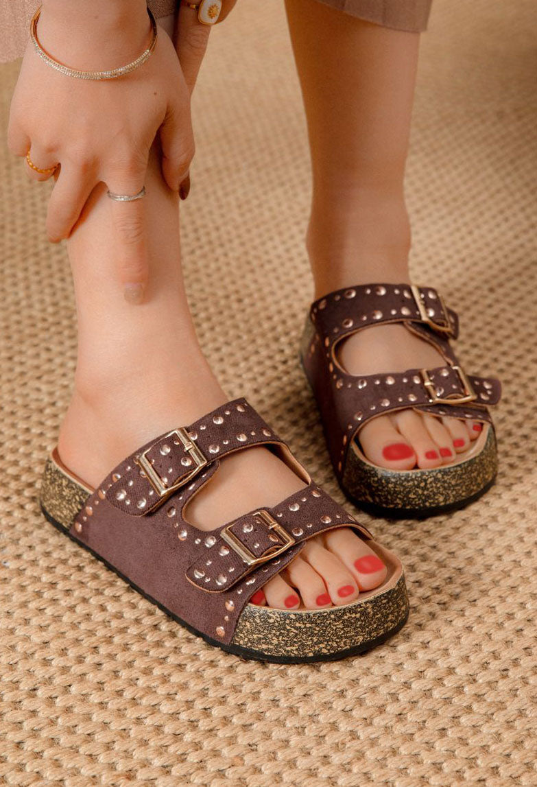 Studded Double Strap Sandals