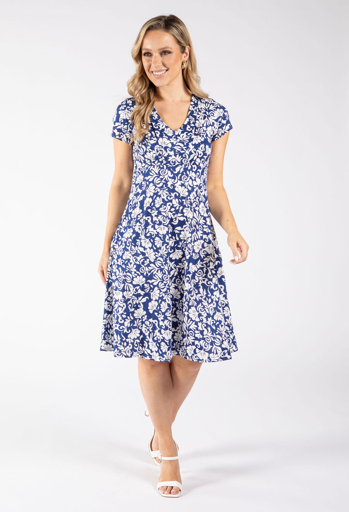 Tempo Floral Print V-Neck Dress