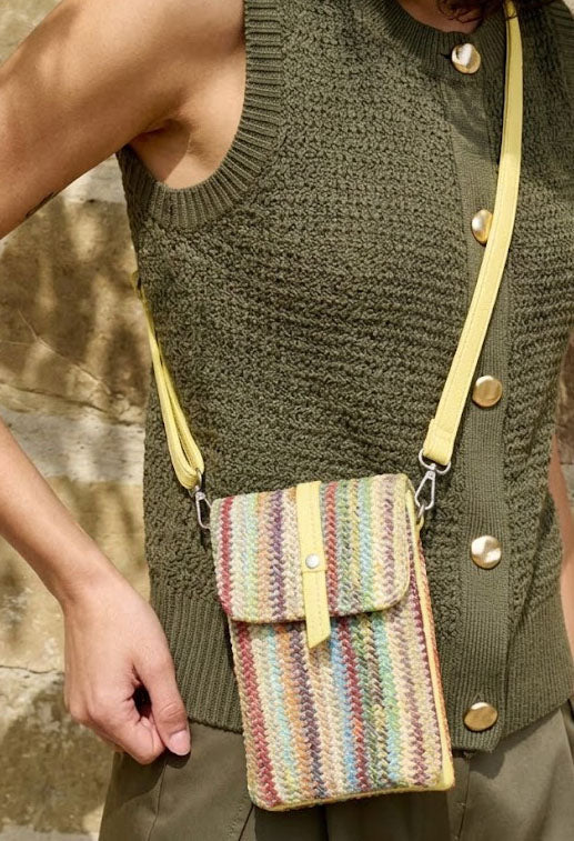 Straw Striped Crossbody Bag