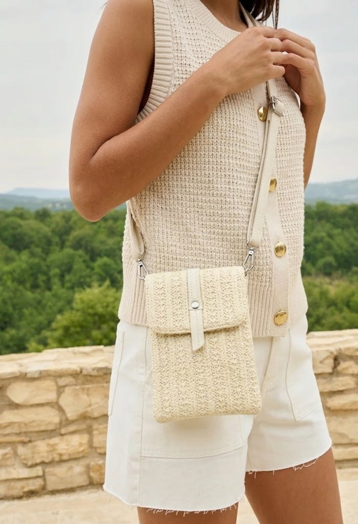 Straw Striped Crossbody Bag