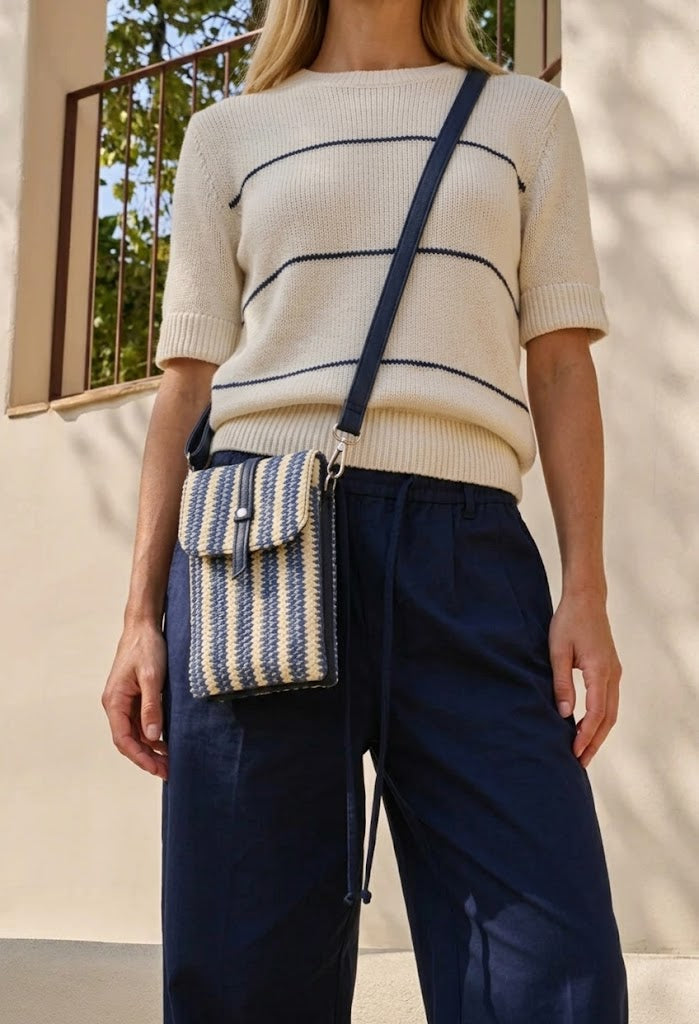 Straw Striped Crossbody Bag