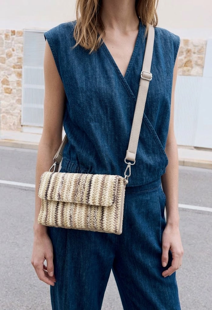 Straw Striped Mini Crossbody Bag