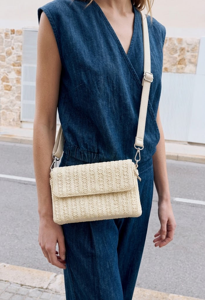 Straw Striped Mini Crossbody Bag