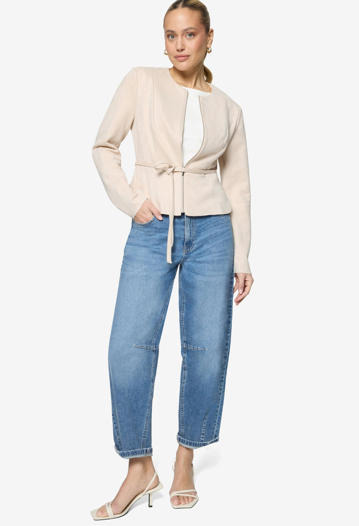 Faux Leather Peplum Jacket