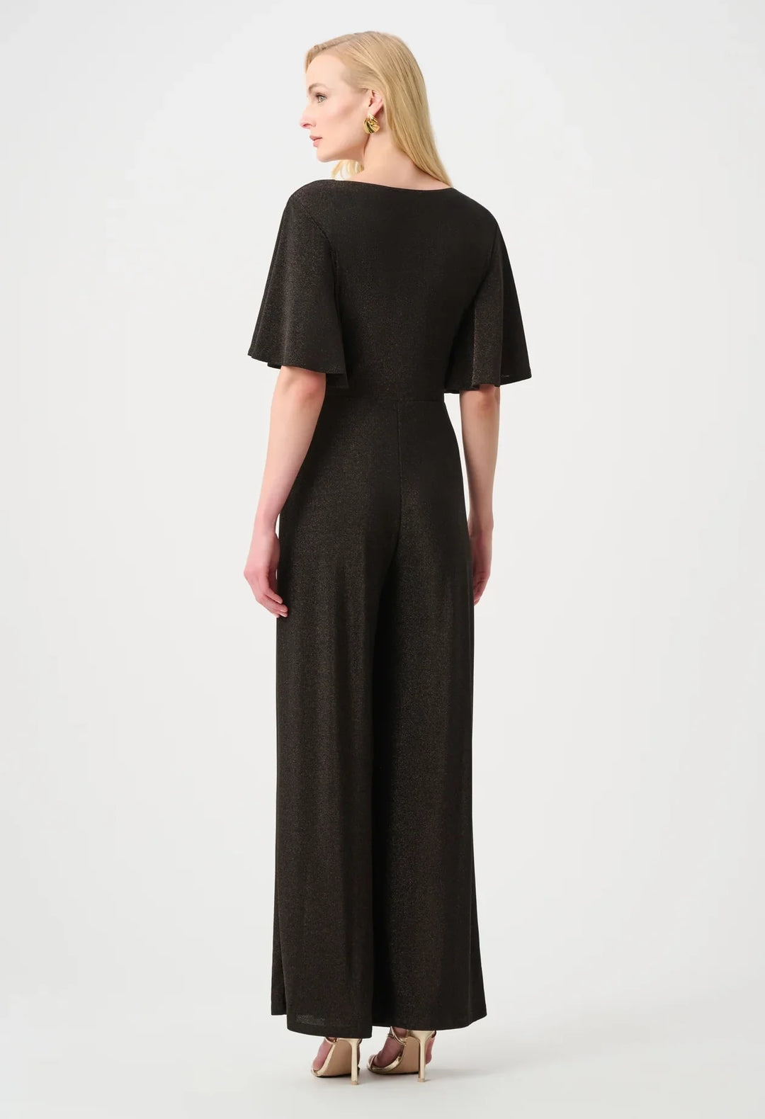 Sparkle Knit Wide Leg Wrap Jumpsuit